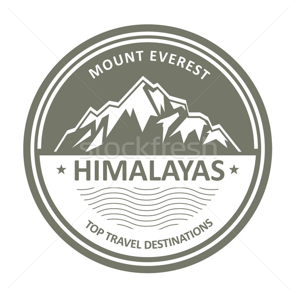 Snowbound mountain Himalayas - Everest label or stamp Stock photo © gomixer