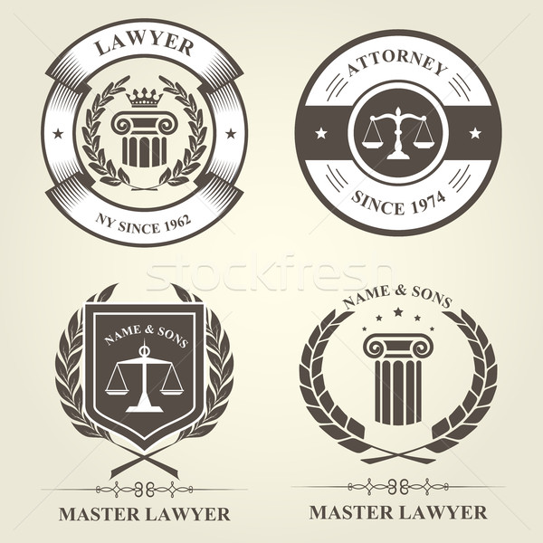 Avoué avocat badges droit couronne [[stock_photo]] © gomixer