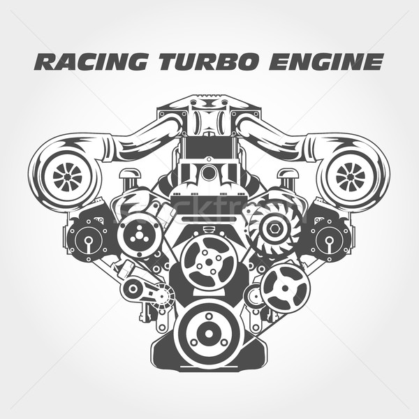 Racing engine with supercharger power - turbo motor Stock photo © gomixer