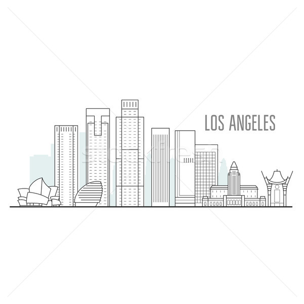 Los Angeles city skyline - downtown cityscape, towers and landma Stock photo © gomixer