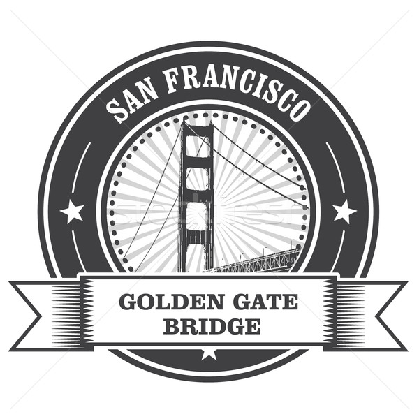 San Francisco symbol - Golden Gate Bridge stamp Stock photo © gomixer