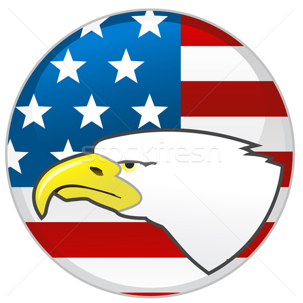 Badge with head of Eagle and American flag Stock photo © gomixer