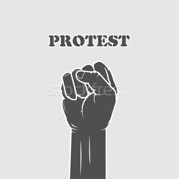 拳頭 阻力 罷工 手 抗議 圖標 商業照片 © gomixer
