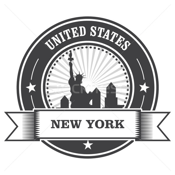 New York emblema statuie libertate călători sigila Imagine de stoc © gomixer
