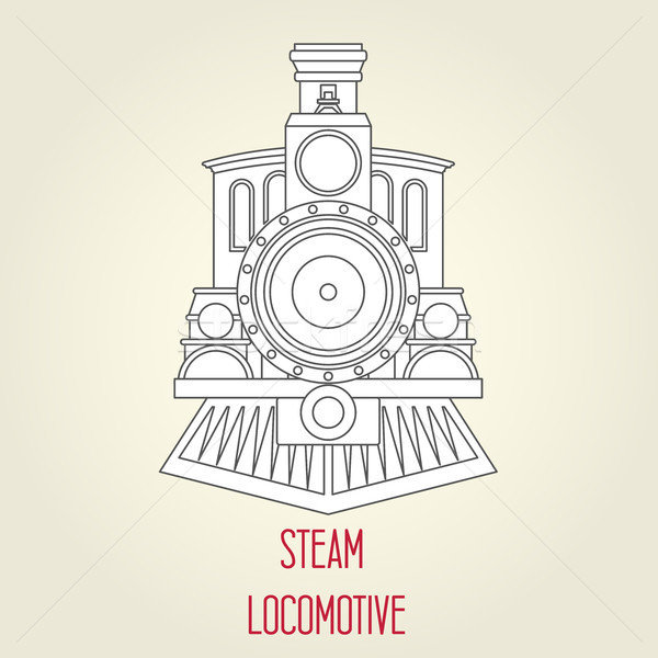 Alten Dampflokomotive Vorderseite Ansicht Jahrgang Zug Stock foto © gomixer