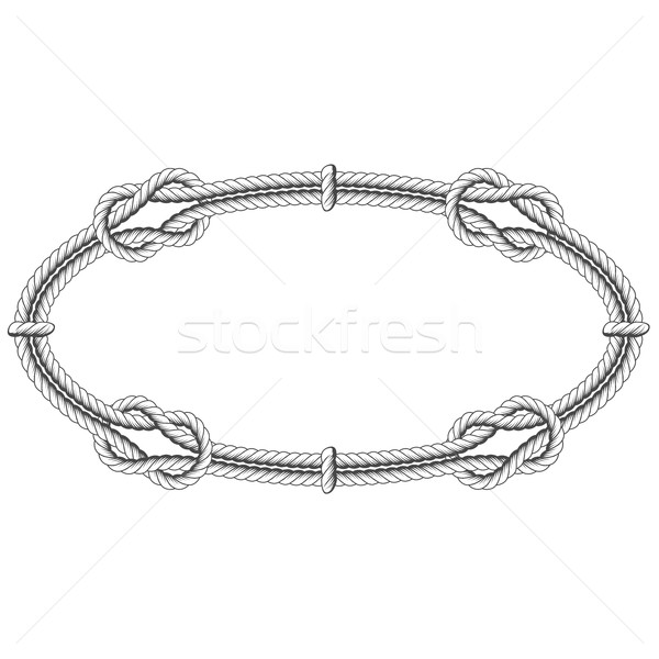 Twisted rope oval - elliptic frame with knots  Stock photo © gomixer