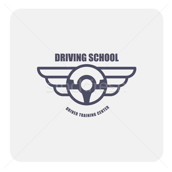 Driving school emblem - winged steering wheel  Stock photo © gomixer