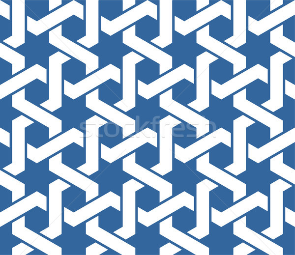 Seamless blue arabic ornament with twined lines pattern Stock photo © gomixer