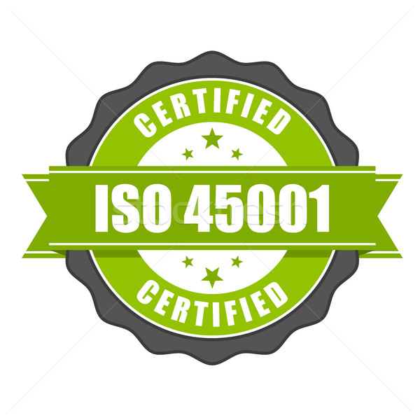Iso standaard certificaat badge gezondheid veiligheid Stockfoto © gomixer