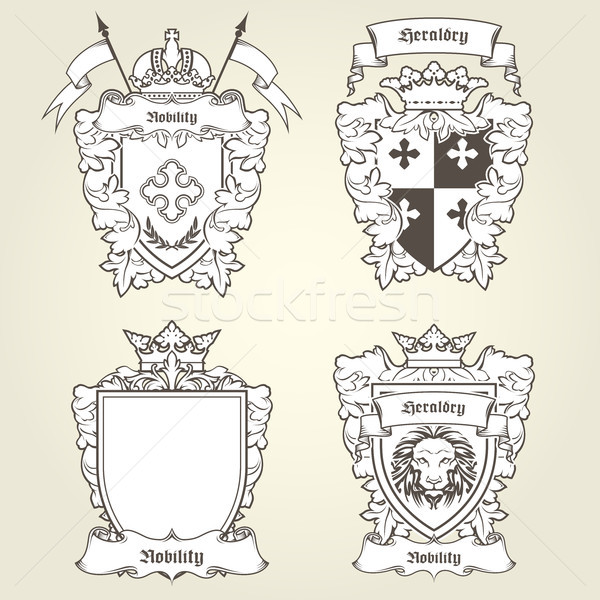 Coat of arms and blazons - heraldic shields and imperial emblems Stock photo © gomixer