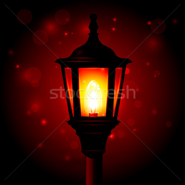 Street lamp - lantern on pole and blured background Stock photo © gomixer