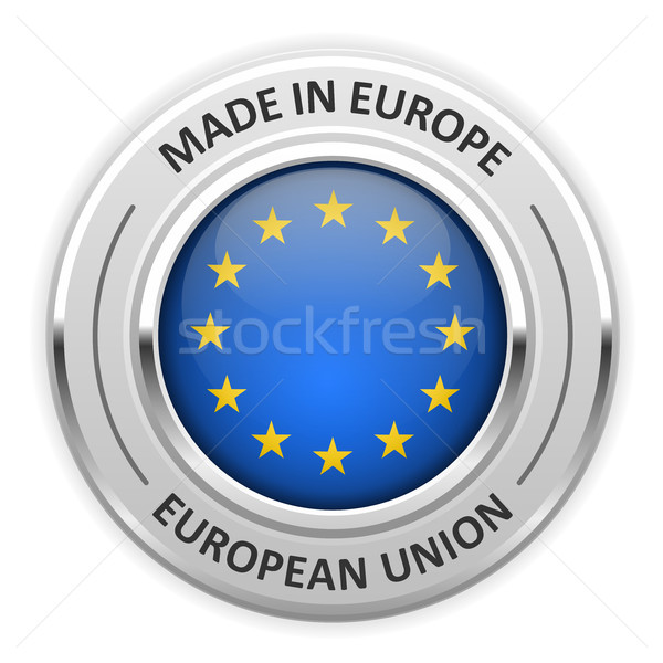 Ezüst érem európai szövetség EU zászló Stock fotó © gomixer