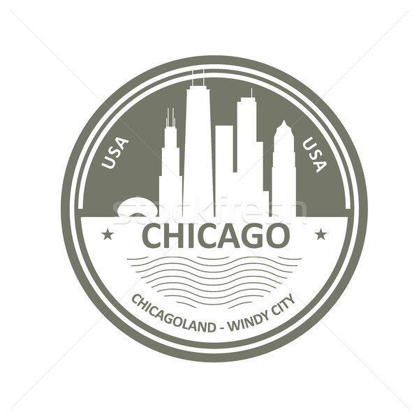 Badge with Chicago skyline - Chicago city emblem Stock photo © gomixer