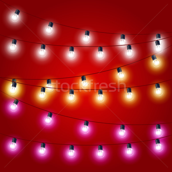Christmas lichten carnaval decoraties licht Rood Stockfoto © gomixer