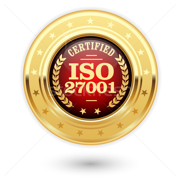 Iso gecertificeerd medaille informatie veiligheid beheer Stockfoto © gomixer