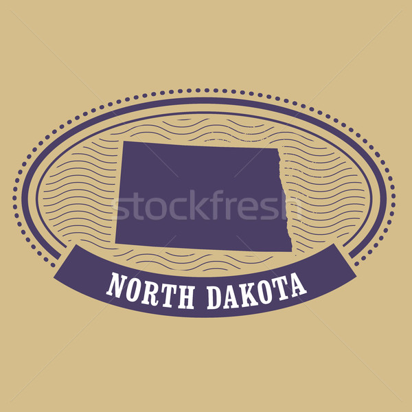 North Dakota map silhouette - oval stamp of state Stock photo © gomixer