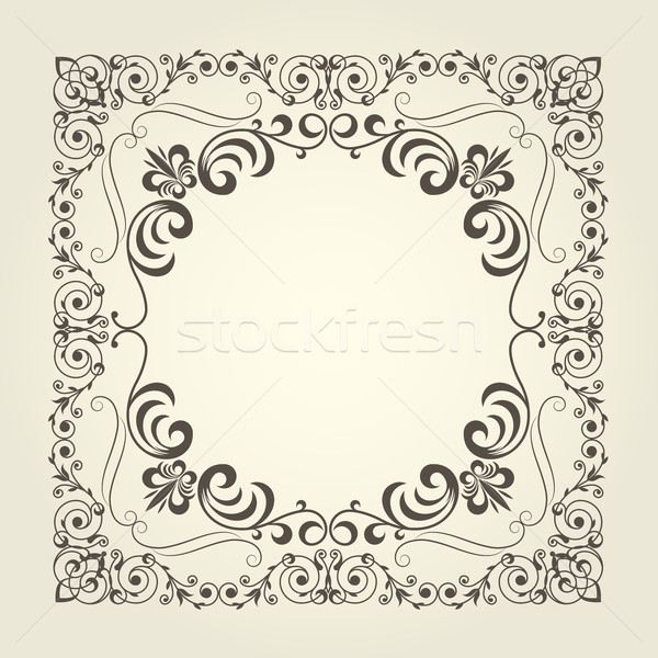 Art nouveau ornamental square frame with curly pattern Stock photo © gomixer