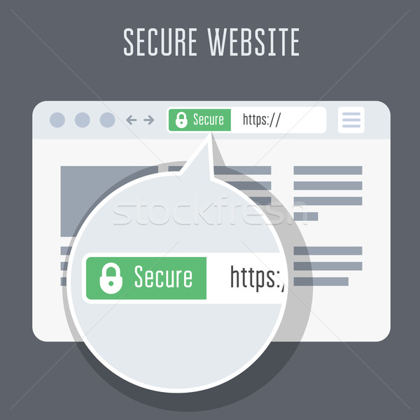 Website with ssl certificate - green address bar in browser wind Stock photo © gomixer
