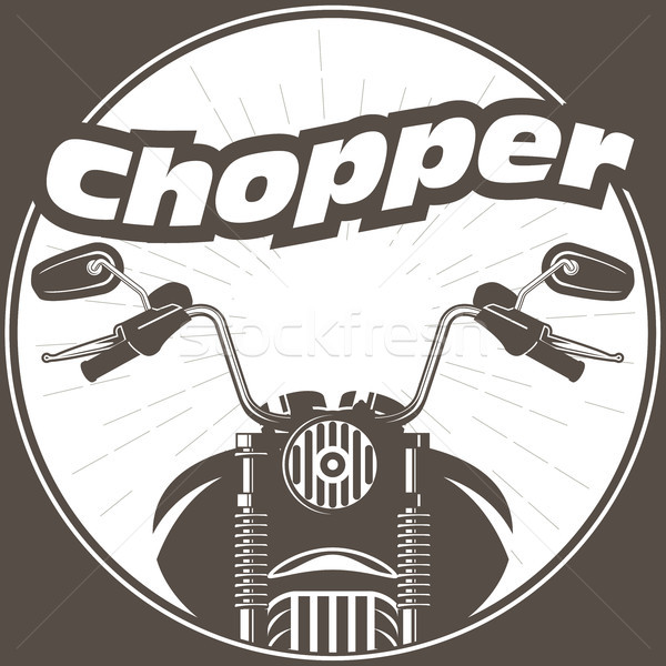 Chopper moto handlebar with rear-view mirrors Stock photo © gomixer