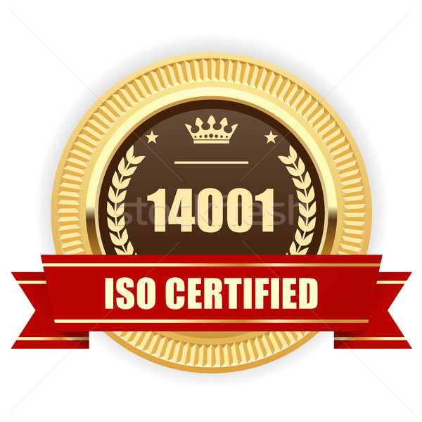Iso gecertificeerd medaille milieu beheer teken Stockfoto © gomixer