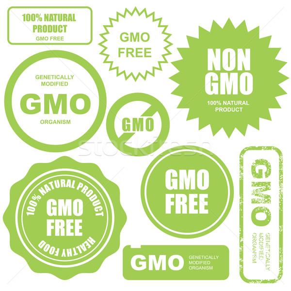 GMO free stamps, stickers and labels Stock photo © gomixer