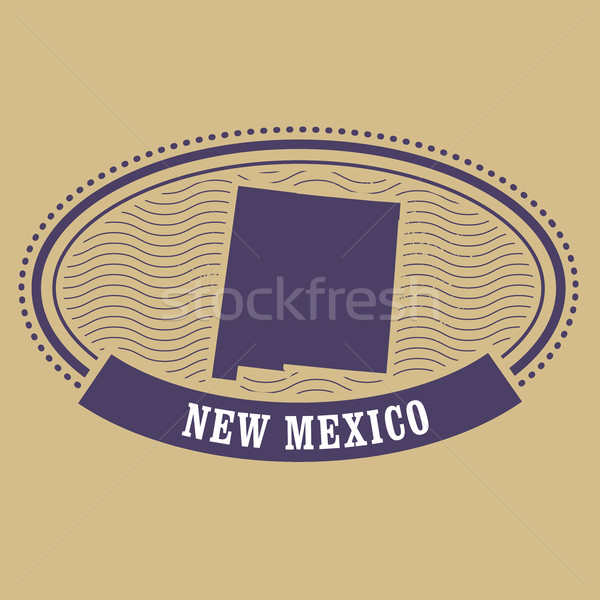 Nowy Meksyk Pokaż sylwetka owalny pieczęć podróży Zdjęcia stock © gomixer