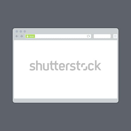 Blank browser window template with ssl green bar Stock photo © gomixer