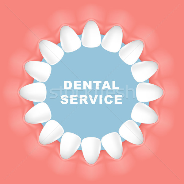 Stomatologicznych plakat ramki rząd zęby medycznych Zdjęcia stock © gomixer