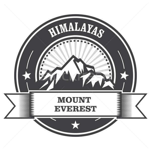 Everest - snowbound Himalayas mountain label Stock photo © gomixer