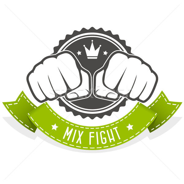 Stock photo: Mix Fight club emblem with two fists and banner