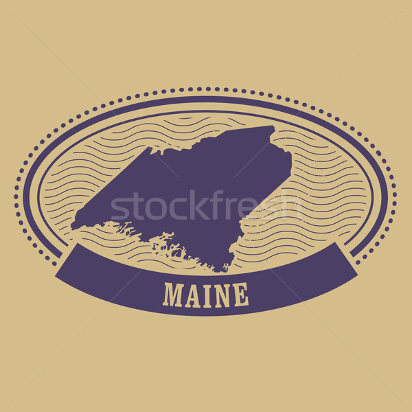 Maine mapa silueta oval sello viaje Foto stock © gomixer