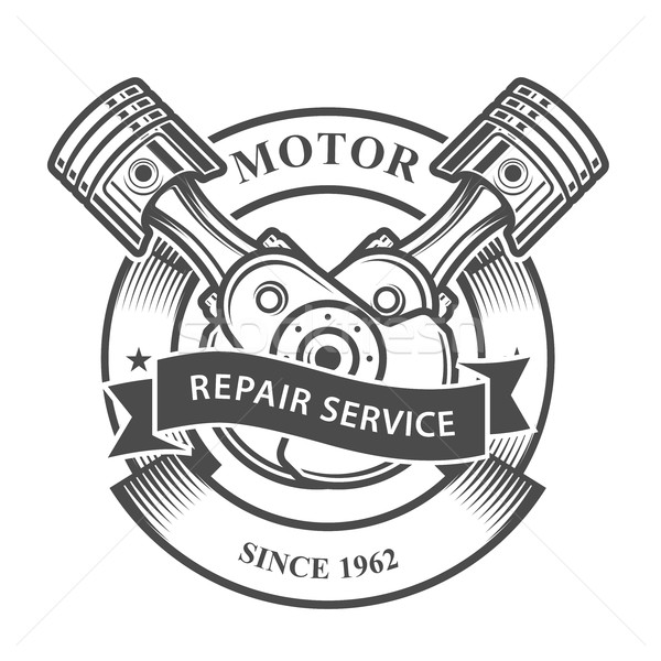 двигатель Auto ремонта службе эмблема автомобилей Сток-фото © gomixer