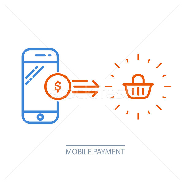 Mobiles paiement smartphone panier ligne acheter [[stock_photo]] © gomixer