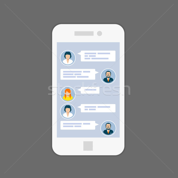 Mesaje interfata sms Chat serviciu ecran Imagine de stoc © gomixer