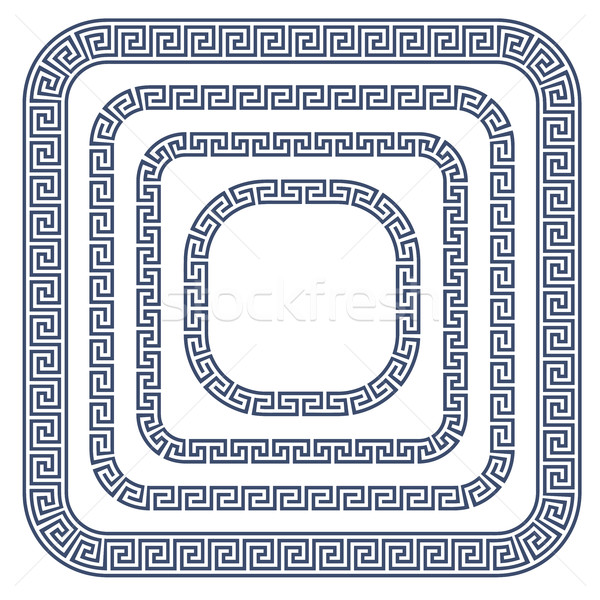 Greek ornament frame with rounded corners - meander style patter Stock photo © gomixer