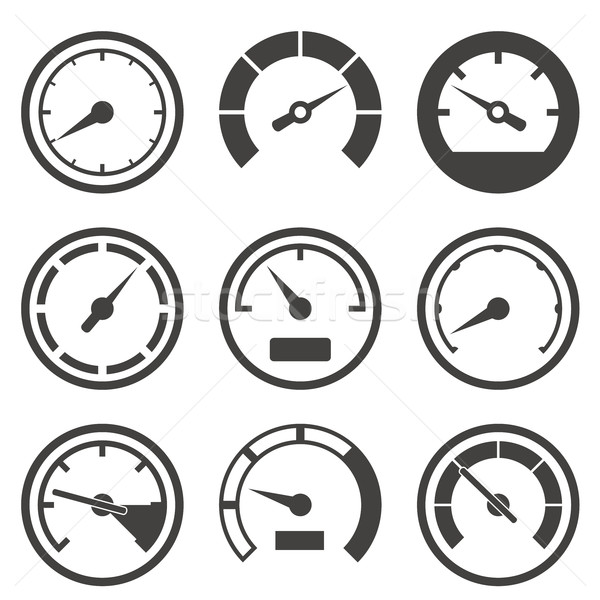 Set of speedometers and dashboard device scales Stock photo © gomixer