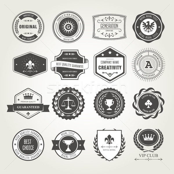 Emblems, badges and stamps set - awards and seals designs Stock photo © gomixer