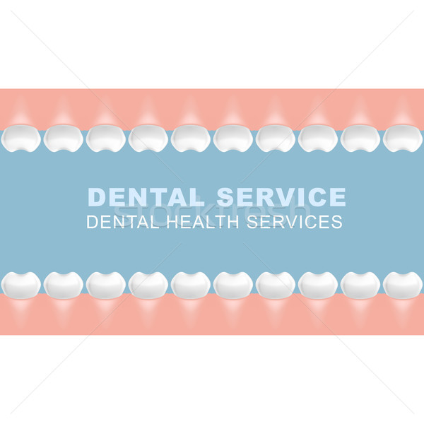 Dentaires affiche cadre rangée dents médicaux [[stock_photo]] © gomixer