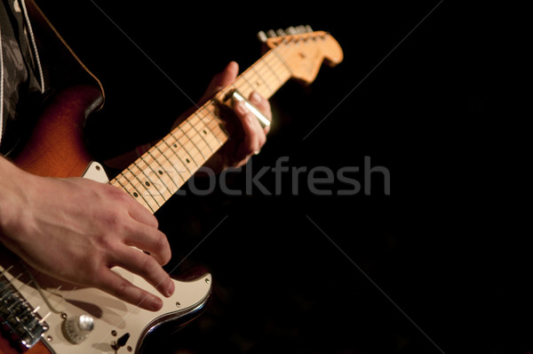 Foto stock: Músico · manos · guitarrista · espacio · de · la · copia · hombre