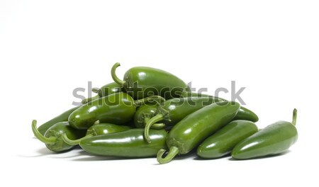 Foto stock: Jalapeno · pimentas · monte · quente · branco · verde