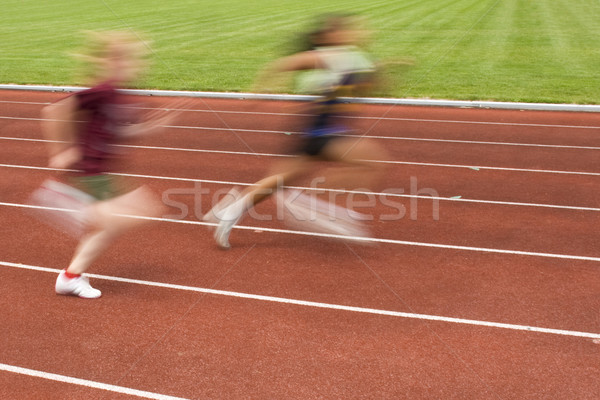 Stockfoto: Racing · track · twee · schoenen