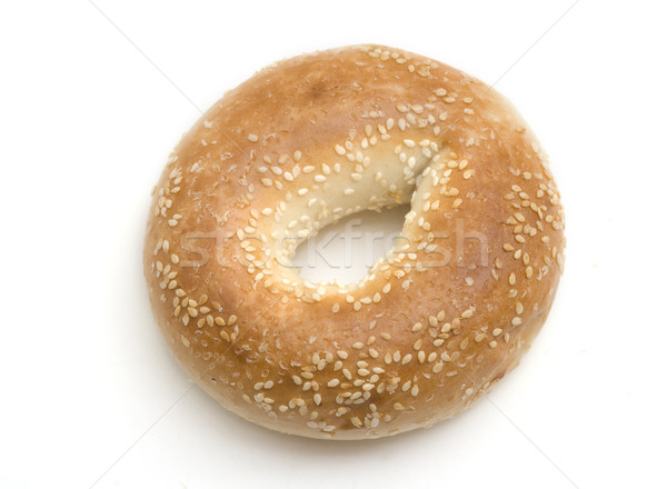 Stock fotó: Szezámmag · bagel · izolált · fehér · étel · kenyér