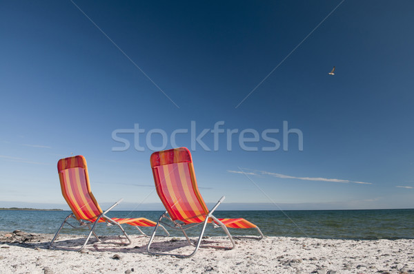 Lago ontario sillas de playa grande espacio de la copia profundo Foto stock © Gordo25