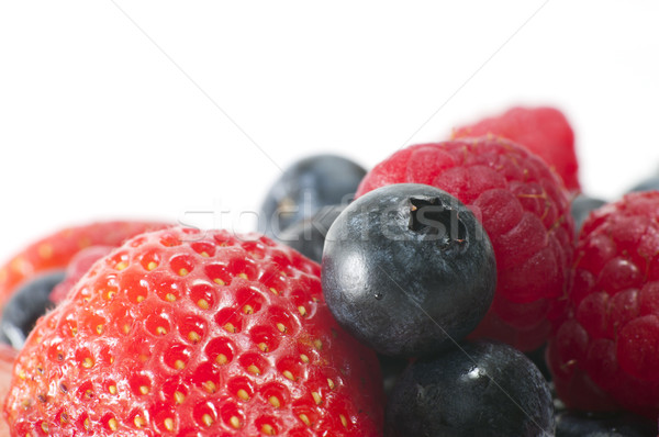Macro Strawberry & Blueberry Stock photo © Gordo25