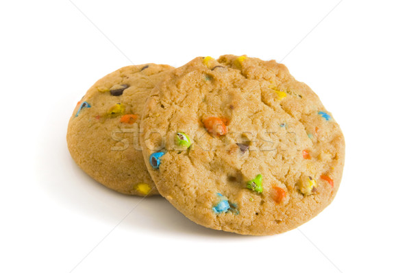Due candy chip cookies bianco messa a fuoco selettiva Foto d'archivio © Gordo25