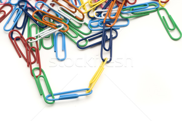 Connected Paper Clips Stock photo © Gordo25