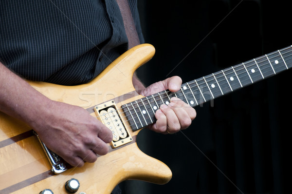 エレキギター ミュージシャン 演奏 ローカル 祭り 男 ストックフォト © Gordo25