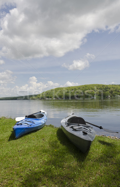 Two Kayaks on Shoreline Stock photo © Gordo25