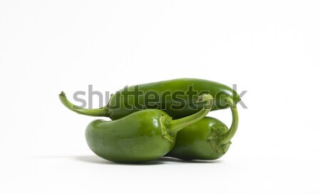 Trzy jalapeno papryka hot biały zielone Zdjęcia stock © Gordo25