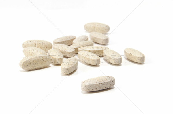 Stockfoto: Focus · vitaminen · selectieve · aandacht · voorgrond · vitamine · witte